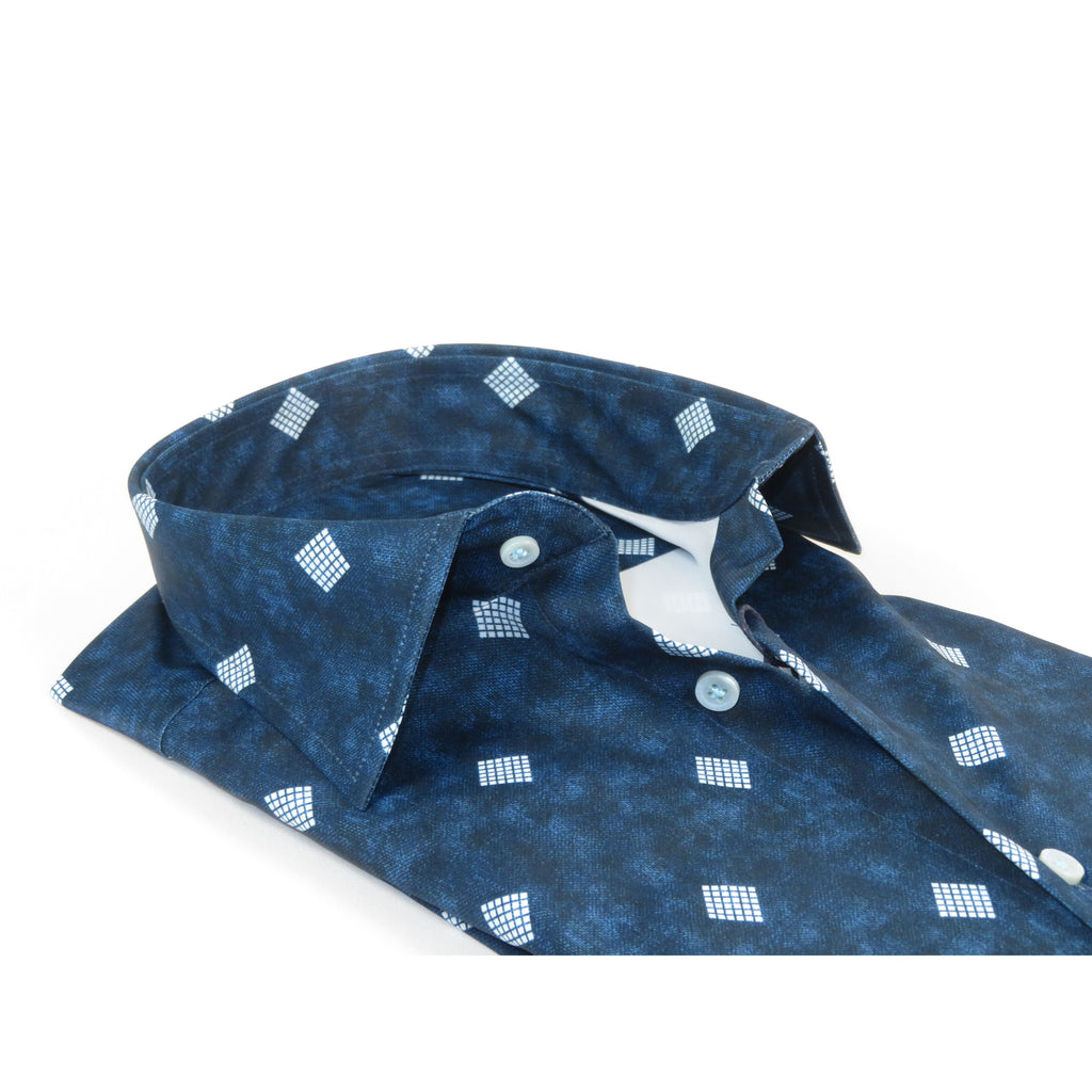 Mens Soft Touch Lycra Stretch Shirt Manschett by Quesste Turkey Slim Fit 5019-22 Teal Blue