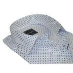 Men Shirt Hankie By CASILA Turkey Cotton Blend 501920-07 Royal Blue Polka Dots