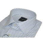 Men Shirt Hankie By CASILA Turkey Cotton Blend 501920-07 Royal Blue Polka Dots