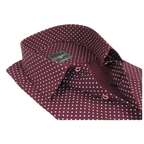Men's Shirt Hankie CASILA Turkey Cotton Blend 501920-11 Burgundy Polka Dots