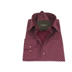 Men's Shirt Hankie CASILA Turkey Cotton Blend 501920-11 Burgundy Polka Dots
