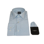 Mens Shirt Hankie CASILA Turkey Cotton Blend Long Sleeves 501970-06 Blue Dots