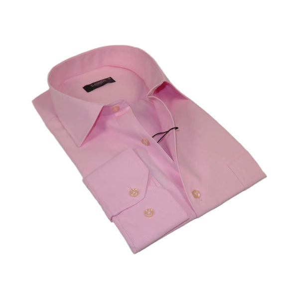 Men's Shirt By CASILA Turkey Cotton Blend Long Sleeves 502000-08 Solid Pink