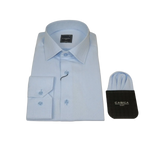 Men's Shirt, Hankie CASILA Turkey Cotton Blend 502020-10 Blue Herringbone
