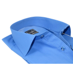 Men's Shirt, Hankie CASILA Turkey Cotton Blend Long Sleeves 502030-05 Solid Blue