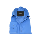 Men's Shirt, Hankie CASILA Turkey Cotton Blend Long Sleeves 502030-05 Solid Blue