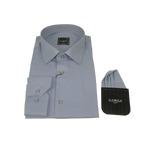 Men's Shirt Hankie CASILA Turkey Cotton Blend Long Sleeves 502030-15 Solid Gray