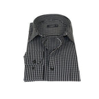 Men's Shirt By CASILA Turkey Cotton Blend Long Sleeves 502050-01 Black Checker