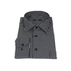 Men's Shirt By CASILA Turkey Cotton Blend Long Sleeves 502050-01 Black Checker