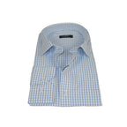 Men's Shirt By CASILA Turkey Cotton Blend Long Sleeves 502050-05 Blue Checker