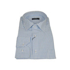 Men's Shirt By CASILA Turkey Cotton Blend Long Sleeves 502050-05 Blue Checker