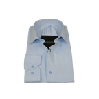 Men's Shirt, Hankie CASILA Turkey Cotton Blend Long Sleeves 502050-08 Blue Pique