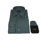 Men Shirt Hankie CASILA Turkey Cotton Blend Long Sleeves 502100-02 Olive Dots