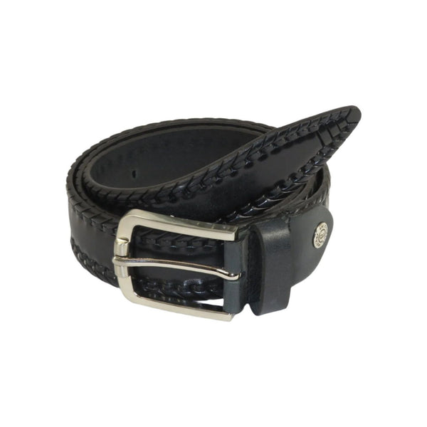 Men's Belt By PICCODER Turkey Genuine Leather Stitched 5021 Black