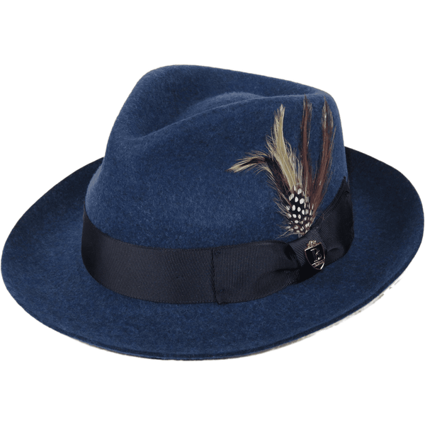 Bruno Capelo Hat Australian Wool Fedora Teardrop Crown Fabio FB234 Denim
