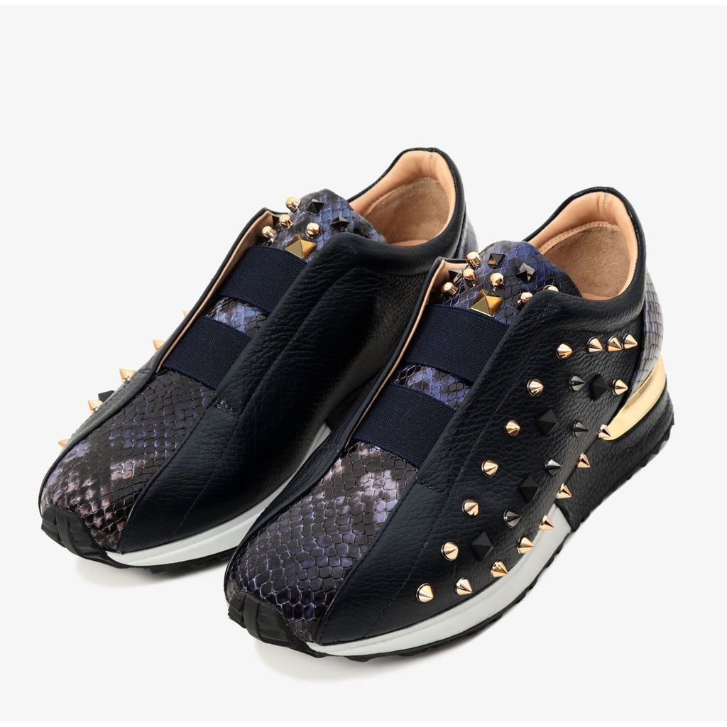 The Infanta Navy Spike Leather Women Sneaker Limited Edition