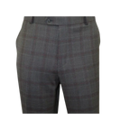 Men Renoir Suit Super 140 Wool Side Vent Classic Fit English Plaid 559-2 Gray