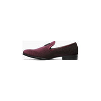 Stacy Adams Men Shoes Swagger Studded Slip On Satin Burgundy 25228-601