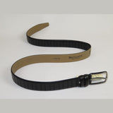 Men Black Genuine Leather Belt PIERO ROSSI Turkey Soft Full Grain #Black line