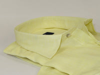 Men's Ciazzo Turkey 100% Linen Breathable Shirt Short Sleeves #Linen 22 Yellow