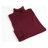 Men Inserch Turtle Neck Pullover Knit Soft Cotton Blend Sweater 4708 Burgundy