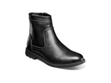 Nunn Bush 1912 Waterproof Plain Toe Side Zip Boot Leather Black Waxy 85041-010