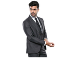 Men 3pc European Vested Suit WESSI  J.VALINTIN Extra Slim Fit JV15 Charcoal Gray