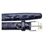Men's Belvedere Genuine Alligator Belt Dressy Style 2008 Hand Made Navy Blue