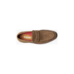 25550-211 Stacy Adams Marlowe Algonquin Moc Toe Penny Slip On Dark Tan Suede