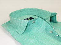 Men's Ciazzo Turkey 100% Linen Breathable Shirt Short Sleeves #Linen 63 Green