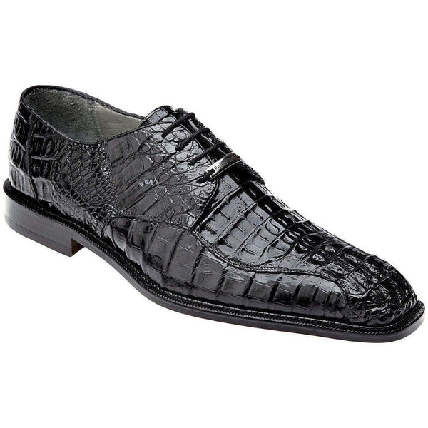 Mens Belvedere Business Shoes Chapo Genuine Crocodile Leather Formal 1465 Black