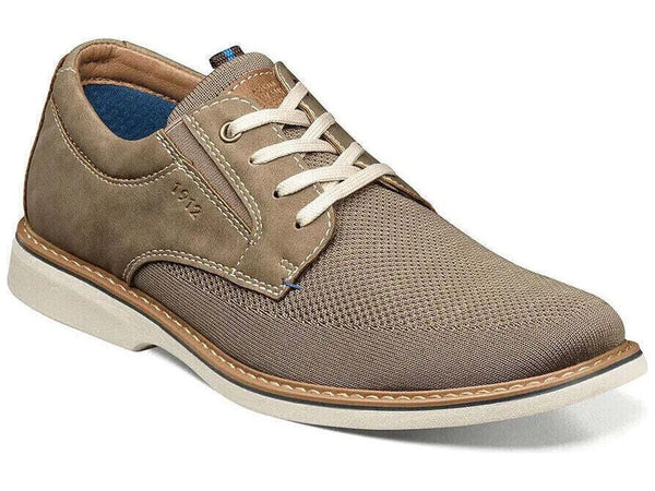Men's Nunn Bush Otto Knit Plain Toe Oxford Walking Shoes Taupe Multi 84964-261