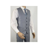 Men Suit BERLUSCONI Turkey 100% Italian Wool Super 180's 3pc Vested #Ber7 Sky