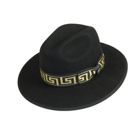 Men Bruno Capelo Hat Australian Wool Pinch Front Fedora Wesley WE975 Black Gold