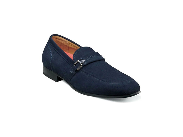 Stacy Adams Quillan Moc Toe Ornament Slip On Navy Suede Loafer 25525-415