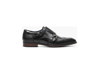 Men's Stacy Adams Karson Wingtip Double Monk Strap Shoes Leather Black 25570-001