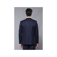 Men 3pc European Vested Suit WESSI J.VALINTIN Extra Slim Fit JV23 Navy Striped