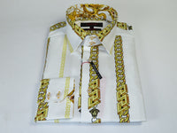 Mens Sports Dress Shirts By AXXESS From Turkey 100% Egyptian Cotton 622-35 White