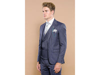 Men 3pc European Vested Suit WESSI by J.VALINTIN Extra Slim Fit JV17 Navy Blue