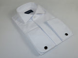 Men Tux Formal 100% Cotton Shirt MANSCHETT Turkey Slim Fit 305-01 White Wing tip