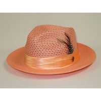 Men's Summer Spring Braid Straw style Hat by BRUNO CAPELO JULIAN JU903 Peach