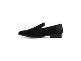 Stacy Adams Savion Plain Toe Velour Slip On Party Shoes Black 25613-001