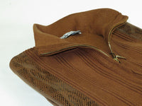 Men SILVERSILK Fancy Thick Sweater Jacket Zipper Pockets Mock Neck 4209 Brown