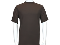 Mens Dressy T-Shirt  Log-In Uomo Soft Crew Neck Corded Short Sleeves 218 Brown