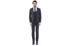 Mens Fashion Suit WESSI by J.VALINTIN European Slim Fit 3pc 125-10 Charcoal