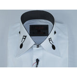 Mens AXXESS Musician Singer Dress Shirt Turkey Musical Notes 322-11 White Black