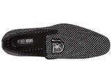 Stacy Adams Men's Shoes Swagger Studded Slip On Black and Silver 25228-042