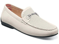 Stacy Adams Corley Moc Toe Bit Slip On Light Weight Summer Shoes White 25579-100