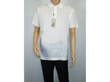 Mens Polo Shirt Slinky Sheer Short Sleeves Soft Touch Stacy Adams 57006 White