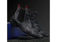 Men TAYNO Chelsea Chukka Micro Suede Soft Comfortable Boot Victorian Black Gray